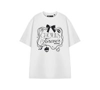 Monster High Womens White Ghouls Forever Short Sleeved Graphic Tee | Classic Cartoon Top | Casual Wear T-Shirt | Crew Neck Design | MH Spooky Theme Apparel Merch - XX-Large