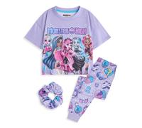 Monster High Girls Purple Character Group Short Sleeve Long Leg Pyjama Set - 13-14 Years