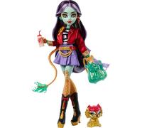 Monster High Jinafire Long Doll Age 4+, Dragon with Pet Dog Cloudy “Yun Yun” and 7 Accessories like Sketch Pad, Yogurt Drink, Backpack and More, HYV58