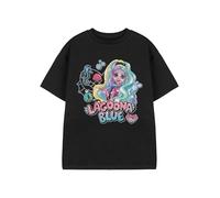 Monster High Lagoona Blue Black Graphic Tee | Girls Short Sleeve T-Shirt | Casual Cartoon Apparel | MH Character Design | Fun Lightweight Top for Kids Merch - 9-10 Years