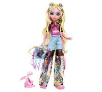 Monster High Lagoona Blue Doll in Mesh Tee and Cargo Pants, Includes Pet Fish Neptuna and Accessories like a Backpack, Snack and Notebook