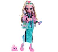 Monster High Doll, Lagoona Blue in Crop Top and Sporty Maxi Skirt with Pet Fish Neptuna and 7 Accessories like Shell Sunglasses, Snack and Purse, JHK33