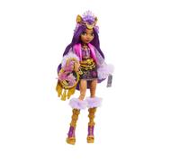 Monster High Monster Fest Clawdeen Wolf Doll with Accessories - Moon Crystal Headpiece, Crystal Necklace, Faux Fur, Gold Belt, Band Poster