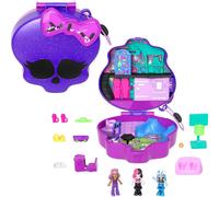 Monster High Playset with 3 Micro Dolls & 10 Accessories, Opens to High School, Collectible Travel Toy with Storage, HVV58