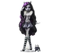 Monster High Mattel Doll, Clawdeen Wolf in Black and White, Reel Drama Collector, Horror Flick Theme, Toys and Gifts, Multicolor (HKN28)