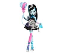 Monster High Scary Sweet Birthday Doll, Frankie Stein in Black Party Dress with Themed Accessories like Invite, Balloon, Gift, Lipstick and More