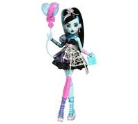 Monster High Scary Sweet Birthday Doll, Frankie Stein in Black Party Dress with Themed Accessories like Invite, Balloon, Gift, Lipstick and More