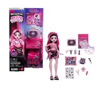 Monster High Self-Scare Secrets Draculaura Doll and Accessories Set with 13 Realistic Surprises like Working Face Roller and Customizable Mood Board, JHK43