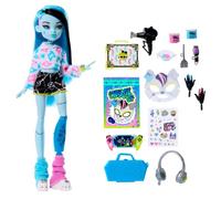 Monster High Self-Scare Secrets Frankie Stein Doll and Accessories Set with 13 Realistic Surprises like Hair Dye Kit and Gaming Console, JMG73