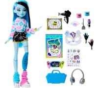 Monster High Self-Scare Secrets Frankie Stein Doll and Accessories Set with 13 Realistic Surprises like Hair Dye Kit and Gaming Console, JMG73