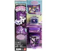 Monster High Self-Scare Secrets Spectra Vondergeist Doll and Accessories Set with 13 Realistic Surprises like Manicure Kit and Record Player, JHK46