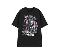 Monster High Womens Black T-Shirt | Old School Ghoul Graphic Tee | Short Sleeve Casual Top Characters Print | Cartoon Series Apparel for Fun Everyday Wear | MH Merch - XX-Large