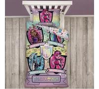 Character World Monster High Officially Licensed Fierce Design Single Duvet Cover Set | Reversible 2 Sided Dolls Bedding Including Matching Pillow Case | Perfect For Kids Bedroom | Polycotton