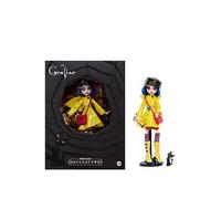 Monster High Skullector Doll, Coraline Collectible in Yellow Raincoat with Dress and Accessories like Rag Doll, Cat Figure, and Doll Stand, JHK65