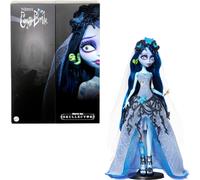 Monster High Skullector Doll Corpse Bride Emily Collectible in Gothic Spiderweb Wedding Dress with Accessories Like Gauze Veil and Doll Stand