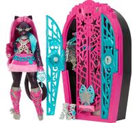 Monster High Skulltimate Secrets Doll and Accessories Set, Hauntlywood Mysteries Catty Noir with Reveal Closet & 19+ Glam Surprises like Doll Clothes, JBG82