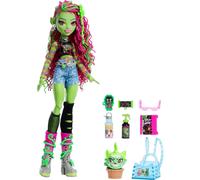 Monster High Venus McFlytrap Doll with Nature Tee, Printed Shorts, Mismatched Stockings, Vine-Wrapped Boots & Chewlian Plant-Cat
