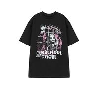Monster High Womens Black T-Shirt | Old School Ghoul Graphic Tee | Short Sleeve Casual Top Characters Print | Cartoon Series Apparel for Fun Everyday Wear | MH Merch - XX-Large