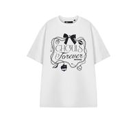 Monster High Womens White Ghouls Forever Short Sleeved Graphic Tee | Classic Cartoon Top | Casual Wear T-Shirt | Crew Neck Design | MH Spooky Theme Apparel Merch - Large