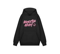 Monster High Women's Hooded Black Sweatshirt | Classic Long Sleeve Graphic Tee for Casual Wear