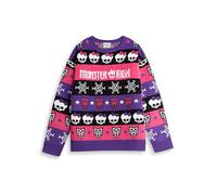 Monster High Womens Multicoloured Skull & Snowflake Fairisle Christmas Jumper - Small