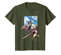 Monster Hunter Rise：SUNBREAK Palico&Palamute T-Shirt, Youth, Olive Green, Small
