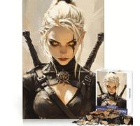 Monster Hunter, Woman with Twin Swords Jigsaw Puzzles for Teenagers 1000 Pieces Memory Train Fine Thick Home Game Birthday Present (50x75cm)