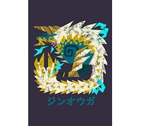 Monster Hunter World Iceborne Zinogre Kanji Icon: Minimalist Composition Book | 100 pages | 6" x 9" | Collage Lined Pages | Journal | Diary | For ... School, College, University, School Supplies