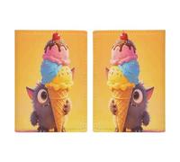 Monster Ice Cream Passport Holder for Travel Essentials Cute Passport Cover Wallet with Credit Card Slot Waterproof PU Leather Passport Book Case Travel Wallet for Women Men