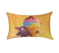 Monster Ice Cream Pillowcase,Elegant Designed Home Decor,Velvet Pillowcase,Soft and Cozy,Pillow Case Cover with Hidden Zipper for Bedroom, Sofa, Couch