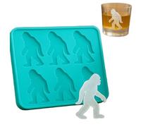 Monster Ice Cube Tray Bigfoot Ice Cube Moulds, 6 Cavity 3D Dinosaur Ice Cube Mould for Whiskey, Cocktail, Juices, Coffee, Silicone Ice Cube Molds Easy Fill & Release Ice Make (Bigfoot Blue)