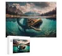 Monster in The Lake, 300 PCS Decorative Jigsaw for Grown-Ups, Gift for Winter Evenings, for Mindful Indoor Entertainment
