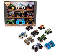 Monster Jam 1:64 Scale Die-Cast Monster Truck Collection 9-Pack - Exclusive Set with Grave Digger, Megalodon, El Toro Loco & More - Official Spin Master Toys
