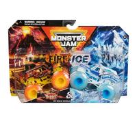 Monster Jam 1:64 Diecast Monster Truck 2-Pack Son-uva Digger vs Earth Shaker 2024 Fire & Ice