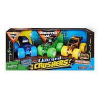 Monster Jam, 3 Pack Ground Shaker Grave Digger, EL Toro Loco and Blue Thunder 1:64 Scale Toy Cars (Injection Moulded)
