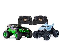 Monster Jam 6062287 Official Remote Control Grave Digger vs. Megalodon Racing Rival Trucks 1:24 Scale,