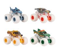 Monster Jam 6067339 Dragon, Megalodon, Earth Shaker and Max-D 1to64 4PK M05, White