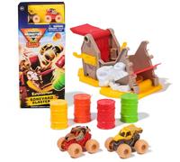 Monster Jam, Mini Launcher Set, Includes Monster Mutt and Earth Shaker 1:87 Scale Die-Cast Monster Trucks, Kids’ Toys for Boys Aged 3 4 5 6+