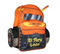 Monster Jam Backpack El Toro Loco 3D Bull Horns Monster Truck 16" Kids School Book Bag with Laptop Tech Sleeve