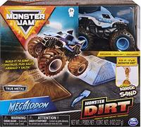 Monster Jam , Megalodon Monster Dirt Starter Set, Featuring 8oz of Monster Dirt and Official 1:64 Scale Die-Cast Truck
