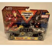 Monster Jam Double Iron Man Vs War Machine Marvel 1:64 Trucks Series 1