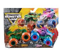 Monster Jam, Dragon VS Sparkle Smash Monster Trucks 1:64 Scale Toy for Kids Ages 3+