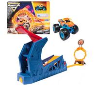 Monster Jam El Toro Loco Exclusive Edition Die-Cast Truck, Ramp Launcher, Flame Ring and Crushed Cars Stunt Toy for Kids