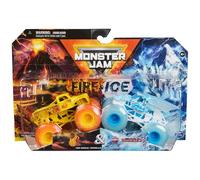 Monster Jam Fire and Ice Monster Trucks, 2 Pack, Whiplash vs Dragonoid, 1:64 Scale