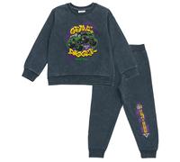 Monster Jam Fleece Sweatshirt and Jogging Bottoms Outfit Set for Toddlers to Big Kids, Grab Digger, navy, 3 Years