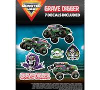 Monster Jam Grave Digger Decals - Set of 7 Grave Digger Monster Truck Logo Skull Icons Vinyl Stickers for Car, Water Bottle, Laptop, Luggage, Toy Truck