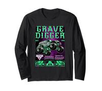 Monster Jam Grave Digger Green and Purple Collage Long Sleeve T-Shirt