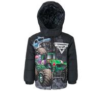 Monster Jam Infant to Small Kids Grab Digger El Toro Loco Megalodon Zip Puffer Jacket, Monster Jam, 3 Years