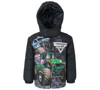 Monster Jam Infant to Small Kids Grab Digger El Toro Loco Megalodon Zip Puffer Jacket, Monster Jam, 5-6