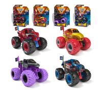 Monster Jam Marvel 4-Pack of 1:64 Scale Die-Cast Monster Trucks Spider-Man Iron Man Captain America & Black Panther Kids Toys for Boys and Girls